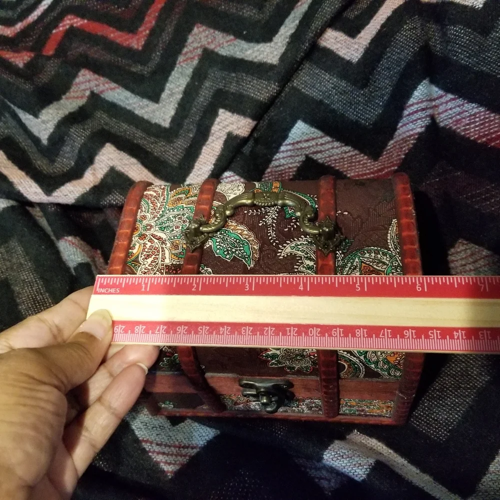 Decorative Flowey Wooden Jewelry Box medium